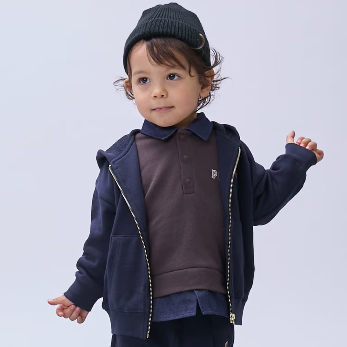 日本童裝 pe#main x【POLO BCS】衛衣外套 80-130cm 男童款/女童款 秋季 OUTERWEAR 聖誕紅/新年紅