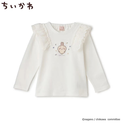 日本童裝 pe#main x Chiikawa 蕾絲肩袖上衣 80-130cm 女童款 夏季 TOPS