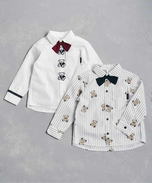日本童裝 apres les cours x tiny bear 襯衫 90-120cm 男童款 冬季 TOPS 面試/宴會/表演 兒童服飾