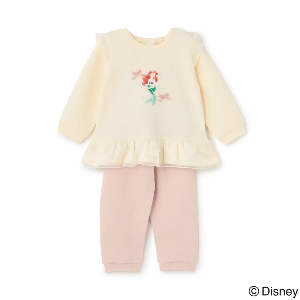 日本童裝 pe#main x Disney Princess 太空棉睡衣 90-130cm 女童款 秋季 TOPS PANTS 睡衣系列