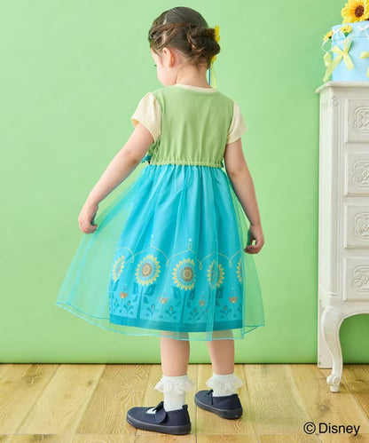 日本童裝 aF#a325 x Disney FROZEN Anna連身裙 90-140cm 女童款 夏季 DRESSES