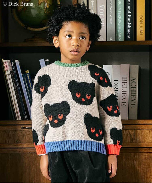 日本童裝 F.O.KIDS x Black Bear Dick Bruna 黑熊針織衫 80-140cm 男童款/女童款 秋冬季 Tops 其他品牌童裝