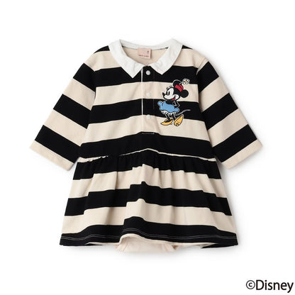 日本童裝 pe#main x Disney 間條連衣 70-80cm 女童款 初生嬰兒 秋季 Jumpsuit