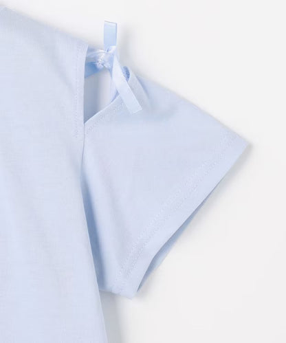 日本童裝 aF#a325 露肩刺繡上衣 110-160cm 女童款 夏季 TOPS