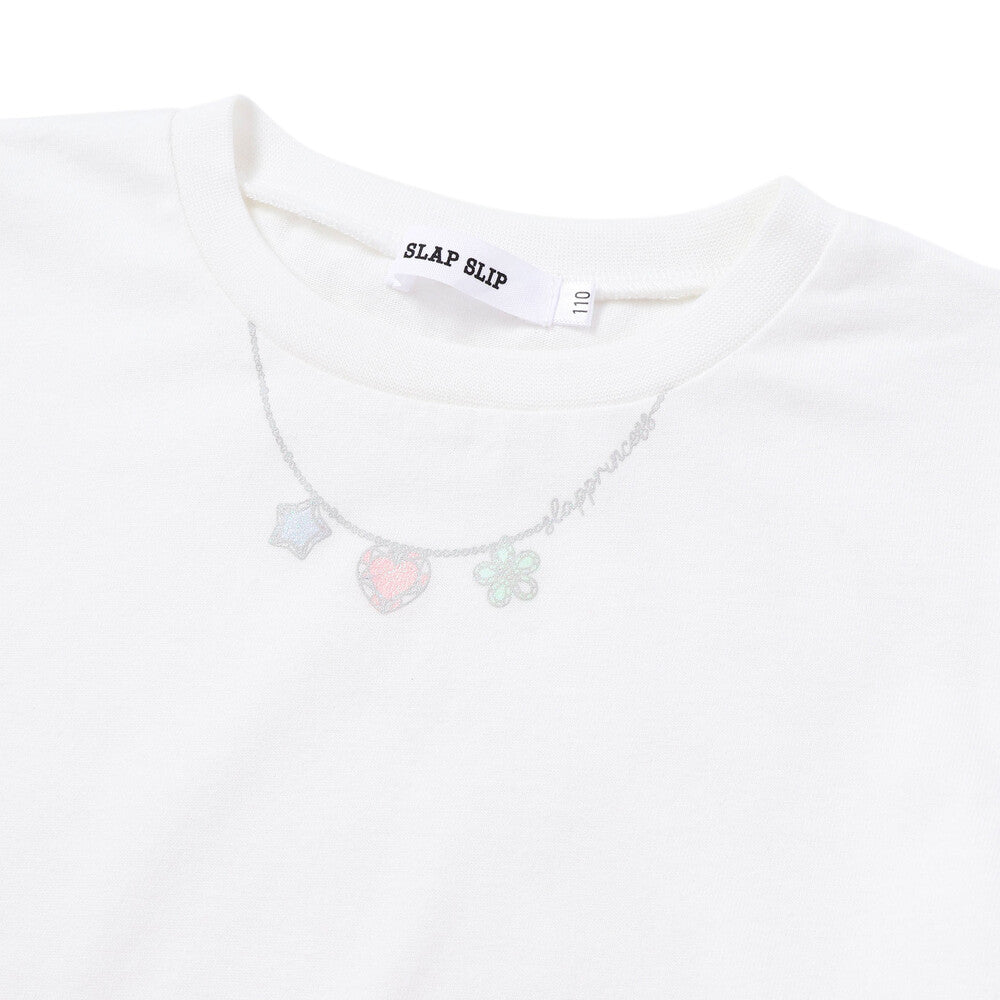 日本童裝  SLAP SLIP【スラプリ】荷葉袖口長袖上衣+刺繡吊帶套裝 90-130cm 女童款 秋季 TOPS