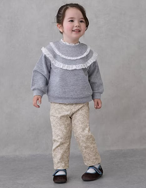 日本童裝 pe#main 蕾絲花邊衛衣 80-130cm 女童款 冬季 TOPS