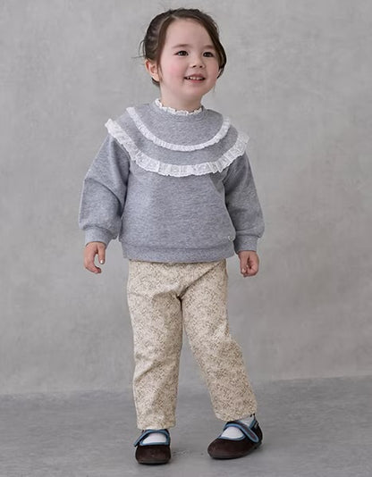 日本童裝 pe#main 蕾絲花邊衛衣 80-130cm 女童款 冬季 TOPS