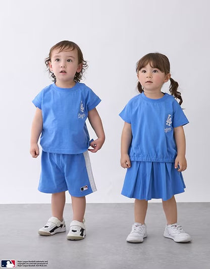 日本童裝 pe#main x 【MLB】上衣短裙兩件套裝 80-130cm 女童款 夏季 TOPS SKIRTS
