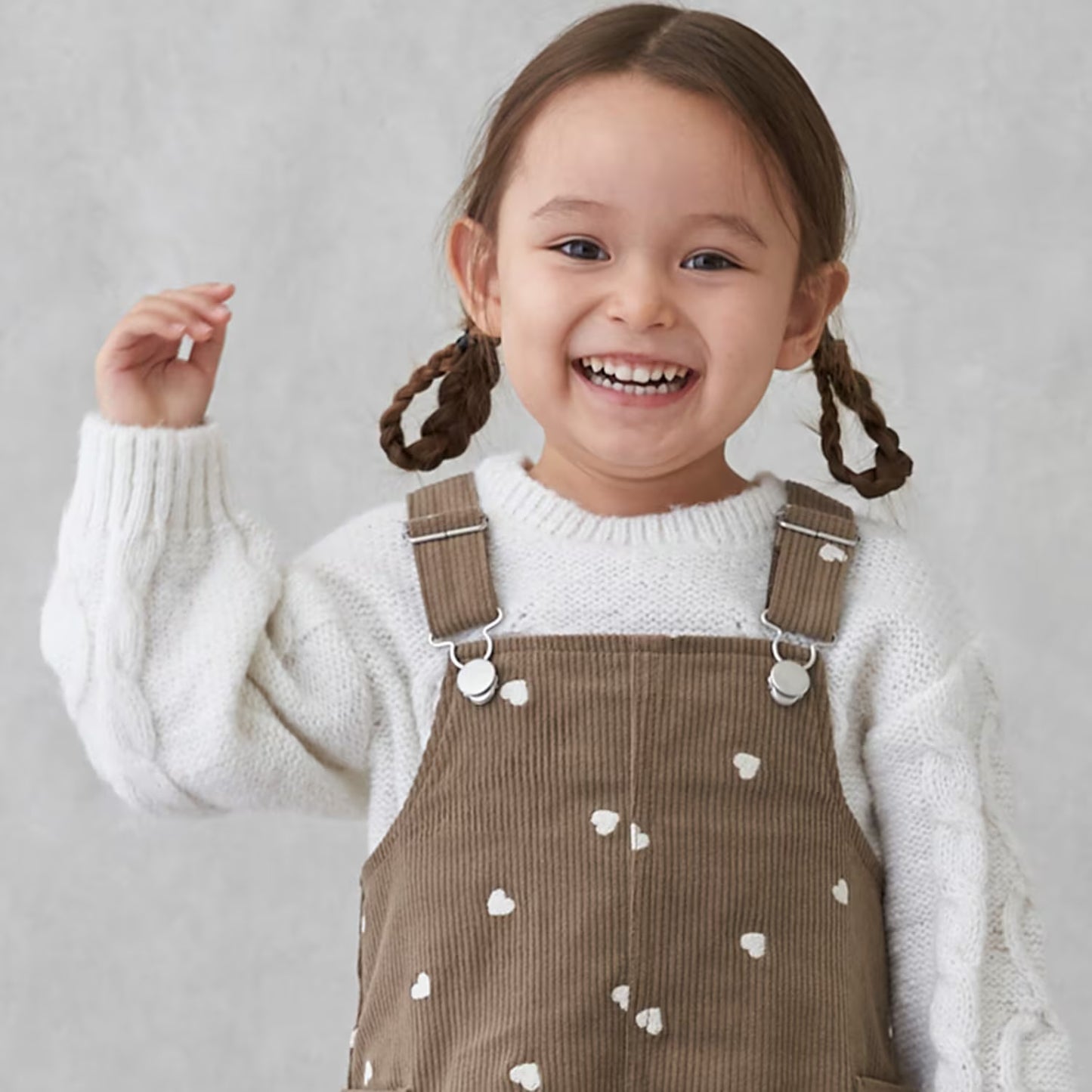 日本童裝 pe#main 心型刺繡燈芯絨背帶裙 80-130cm 女童款 冬季 DRESSES