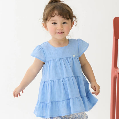 日本童裝 pe#main 接觸冷感 楊柳裙邊長衫 80-130cm 女童款 夏季 TOPS