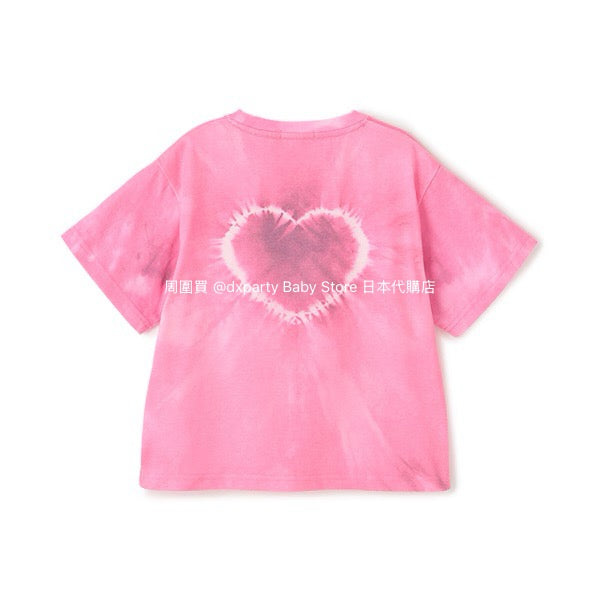 Japanese children's clothing X-girl Stages heart-shaped tie-dye top 80-140cm girls summer TOPS 
