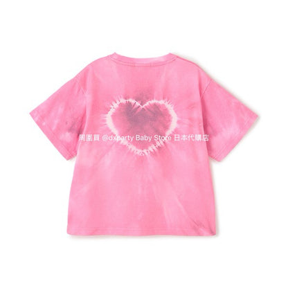 Japanese children's clothing X-girl Stages heart-shaped tie-dye top 80-140cm girls summer TOPS 