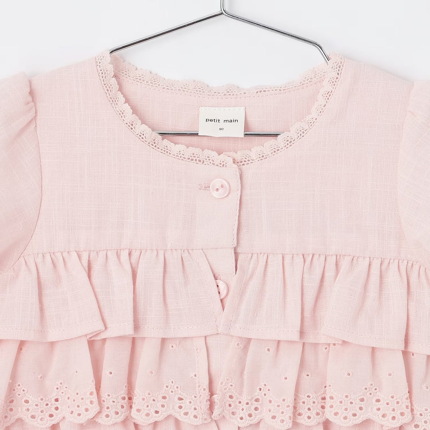 日本童裝 pe#main 蕾絲荷葉邊上衣 80-130cm 女童款 夏季 TOPS