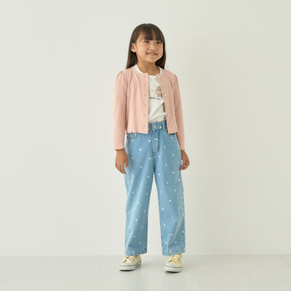 日本童裝 Ly# mine 心型紐扣羅紋外套 100-140cm 女童款 秋季 TOPS OUTERWEAR