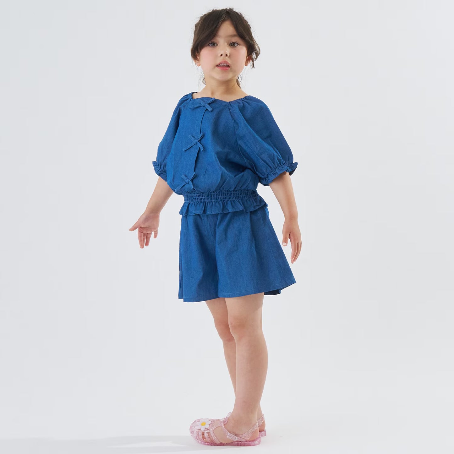 Japanese children's clothing Ly# mine tank top and shorts set 100-150cm girls summer TOPS PANTS 