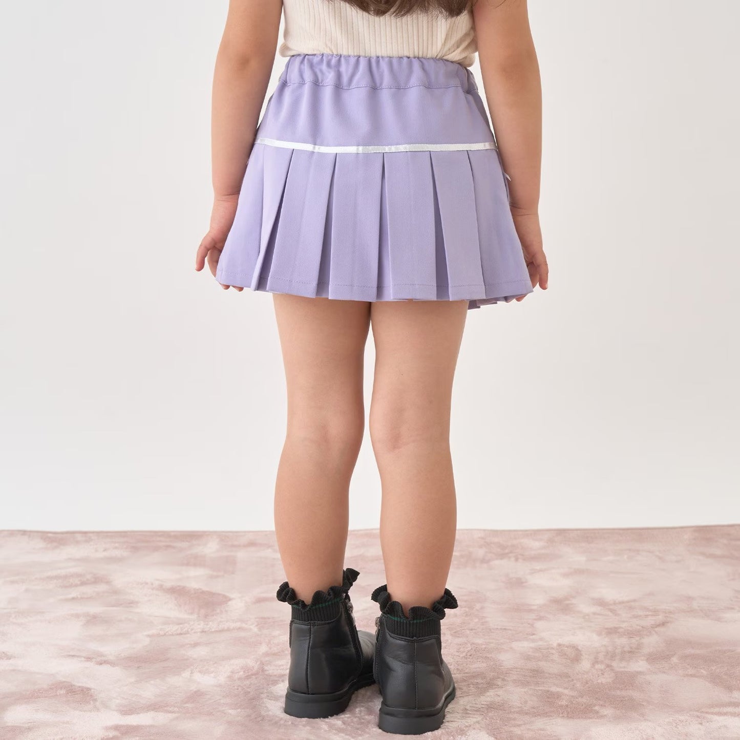 日本童裝 Ly# mine 百摺短裙 100-150cm 女童款 冬季 SKIRTS 聖誕紅/新年紅