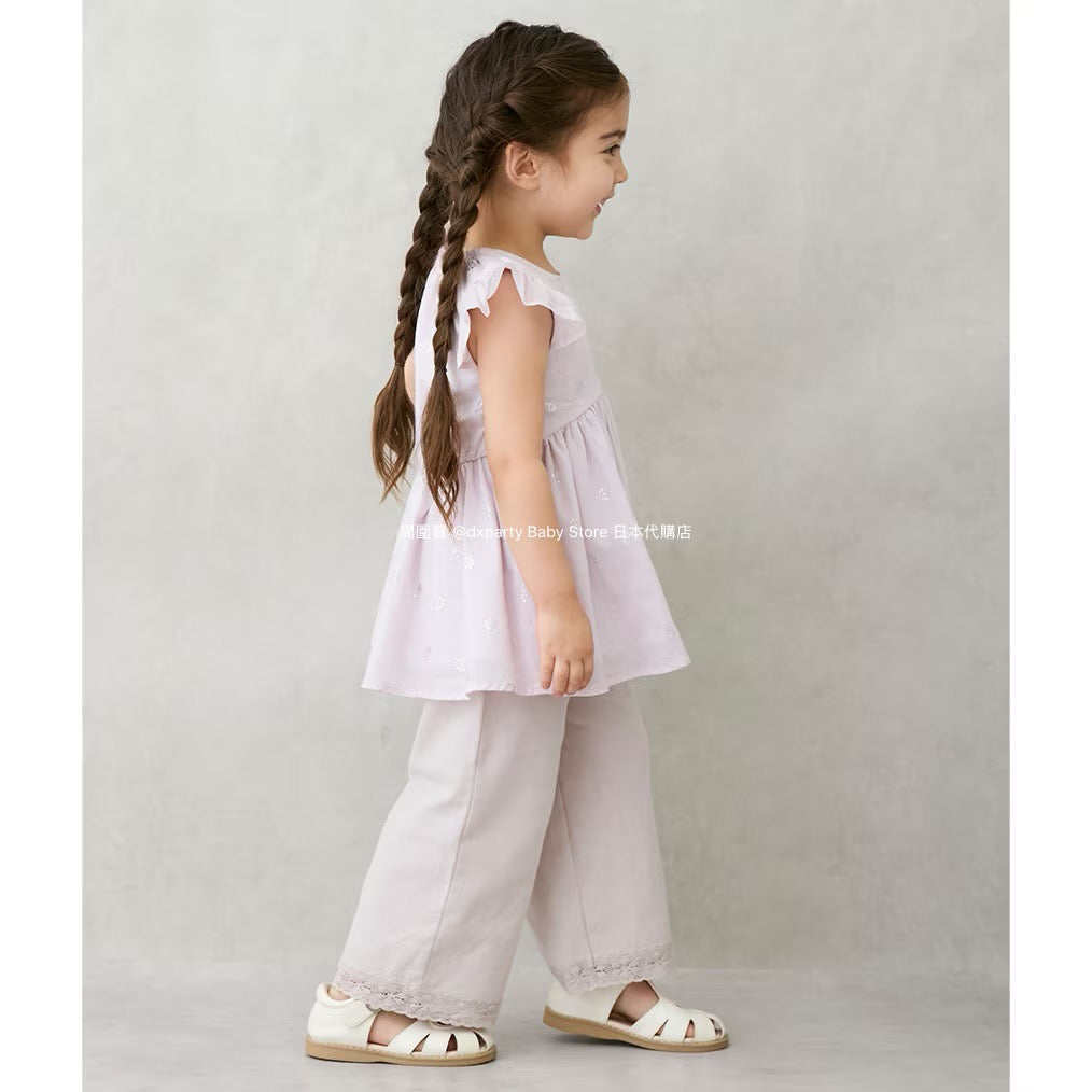 Japanese children's clothing pe#main lace wide-leg pants 80-130cm girls summer PANTS 