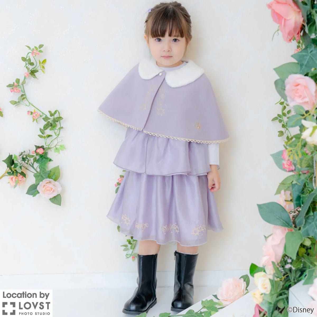 日本童裝 pe#main x Disney Princess 公主披風 80-130cm 女童款 秋季 OUTERWEAR