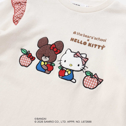 日本童裝 Slap Slip x Sanrio x 小熊學校 荷葉邊肩袖上衣 80-130cm 女童款 秋季 TOPS 其他品牌童裝 聖誕紅/新年紅