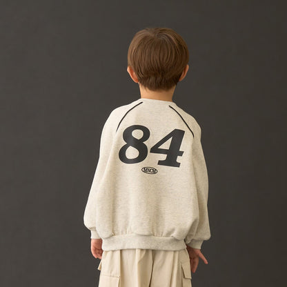日本童裝 b・R# 抓毛數字印花衛衣 110-150cm 男童款 冬季 TOPS