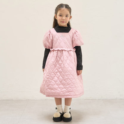 日本童裝 Ly# mine 絎縫夾棉蓬蓬連身裙 100-150cm 女童款 冬季 DRESSES