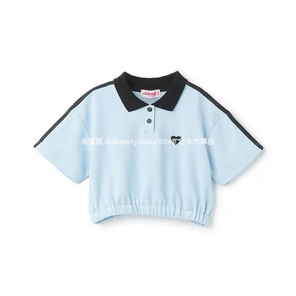 Japanese children's clothing mini#ML short polo top 100-140cm girls summer TOPS 