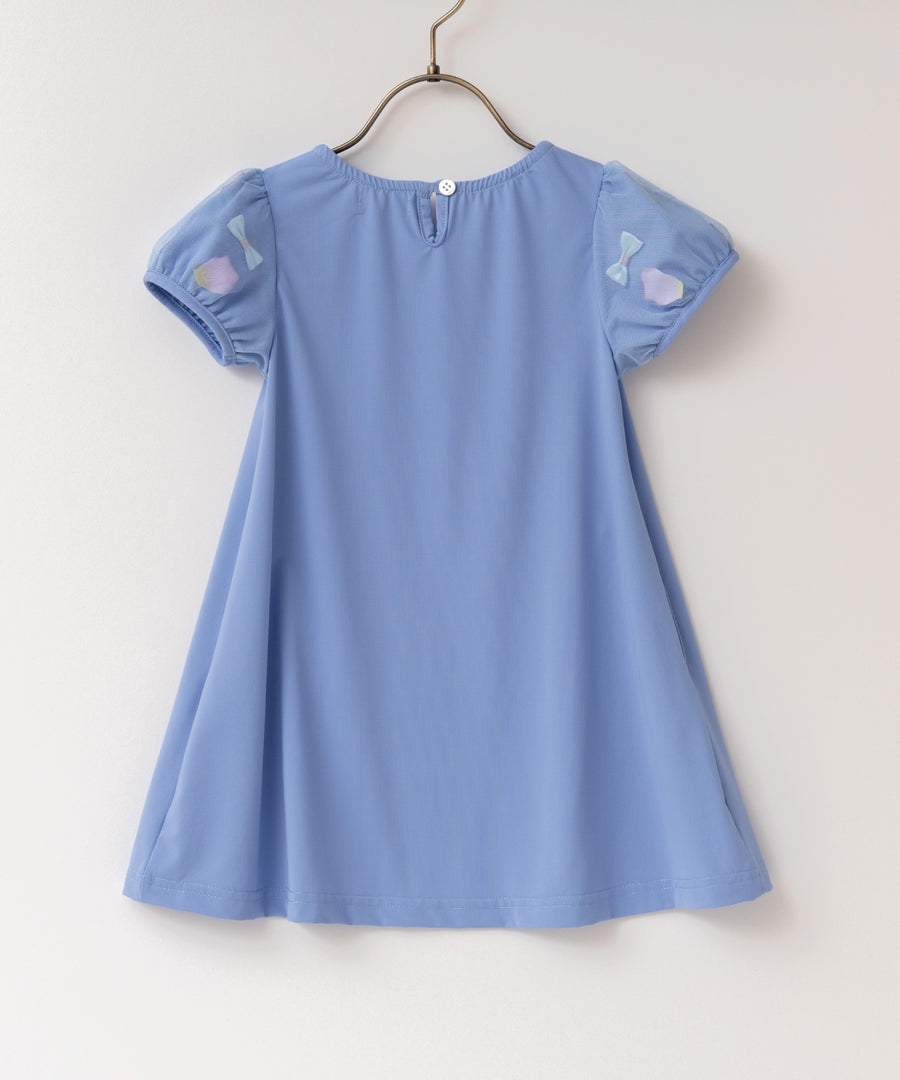 日本童裝 panpantutu 防UV 接觸冷感 泡泡花瓣紗袖連身裙 100-140cm 女童款 夏季 DRESSES