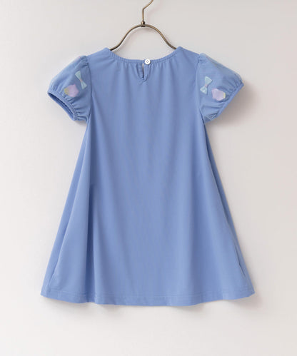 日本童裝 panpantutu 防UV 接觸冷感 泡泡花瓣紗袖連身裙 100-140cm 女童款 夏季 DRESSES