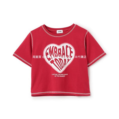 Lovetoxic Japanese children's clothing water-absorbing quick-drying letter print top 140-170cm girls summer TOPS 