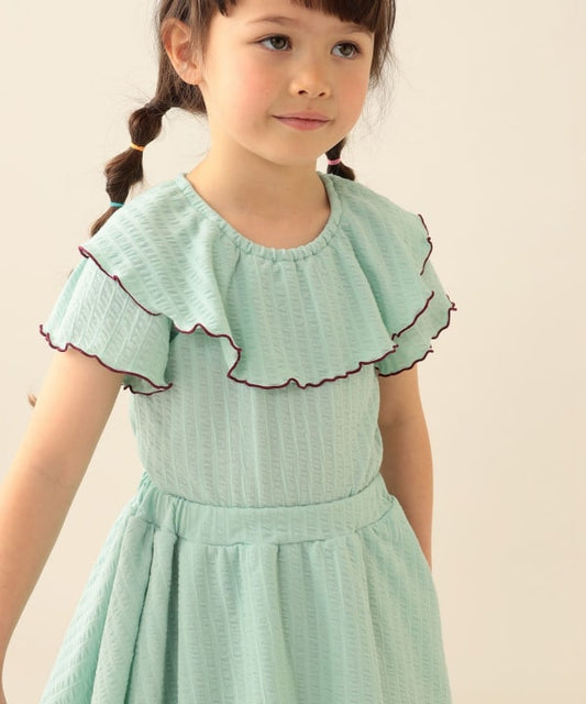 日本童裝 BE#AMS mini 花邊領上衣 90-140cm 女童款 夏季 TOPS