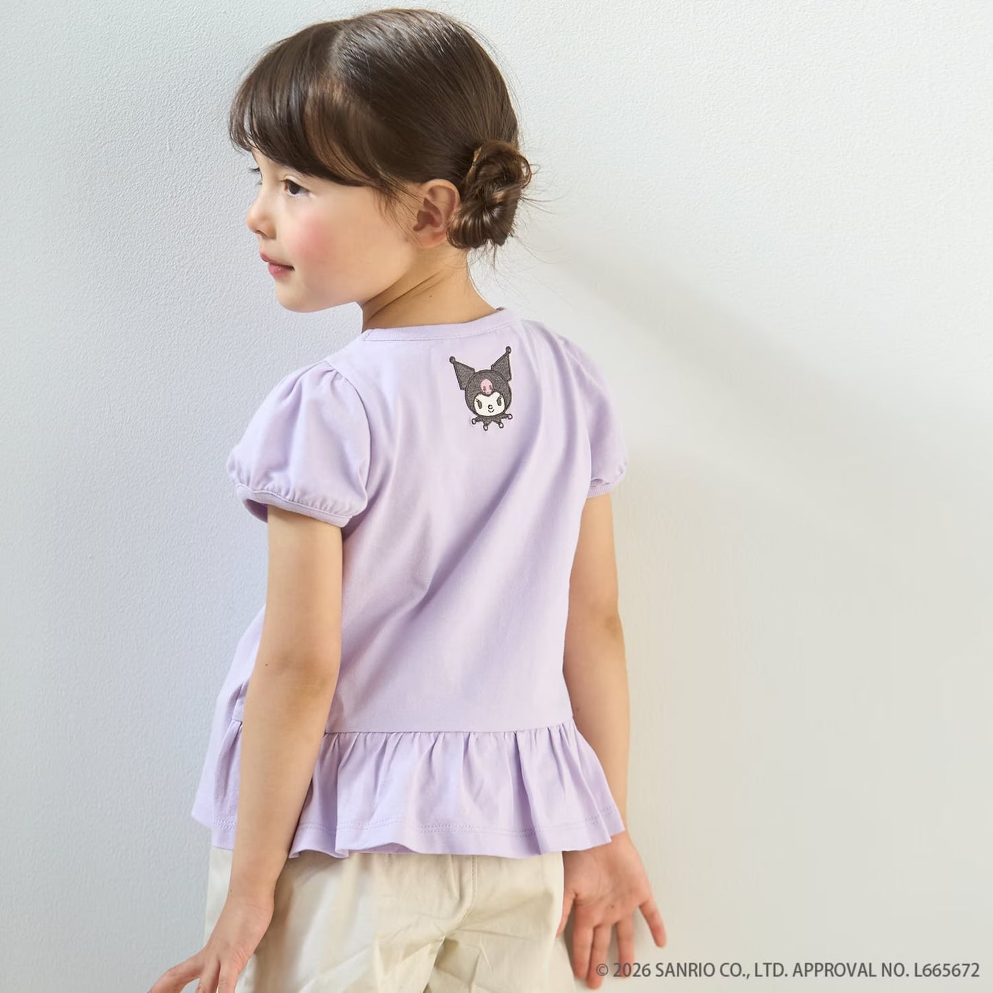 日本童裝 pe#main x 【Sanrio】刺繡圖案上衣 80-130cm 女童款 夏季 TOPS