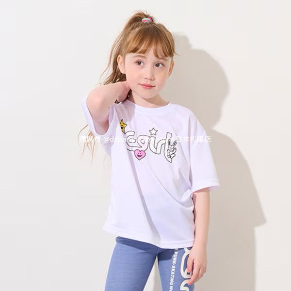 Japanese children's clothing X-girl Stages contact cool water absorption quick dry color changing print top 80-140cm girls summer TOPS 