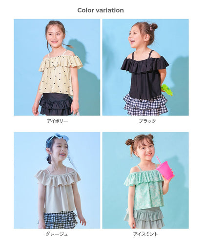 日本童裝 dev!rock 防UV 泳衣兩件套裝 100-160cm 女童款 夏季 TOPS PANTS 夏日玩水泳衣特輯