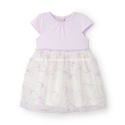 Japanese children's clothing pe#main embroidered tulle dress 80-130cm girls summer dresses for interviews/banquets/performances 