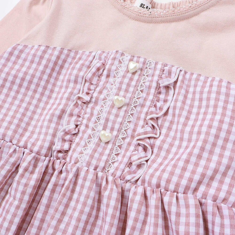 日本童裝 Slap Slip x Sanrio 格子拼接連身裙 80-130cm 女童款 秋季 DRESSES 其他品牌童裝