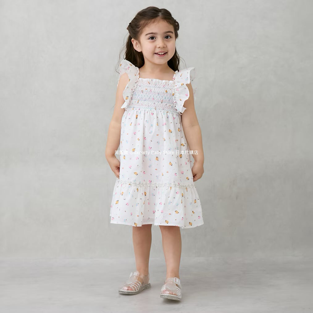 Japanese children's clothing pe#main small flying sleeve dress 80-130cm girls summer dresses 