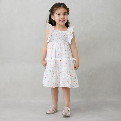 Japanese children's clothing pe#main small flying sleeve dress 80-130cm girls summer dresses 