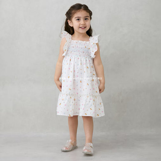 Japanese children's clothing pe#main small flying sleeve dress 80-130cm girls summer dresses 