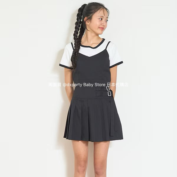 Lovetoxic Japanese Children's Clothing Suspender Skirt Two-Piece Set 140-160cm Girls Summer TOPS SKIRTS 