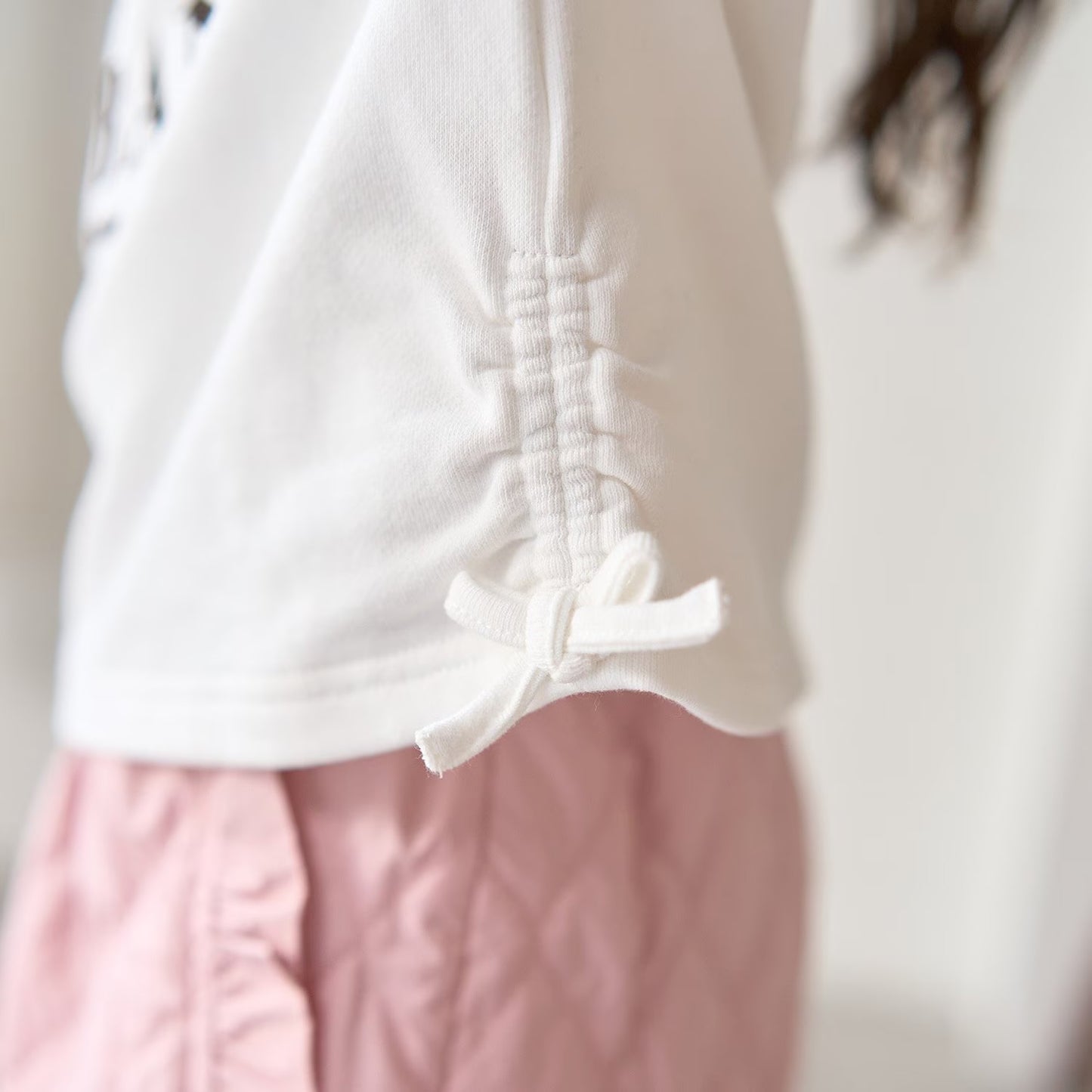 日本童裝 Ly# mine 側邊褶皺印花衛衣 100-150cm 女童款 冬季 TOPS