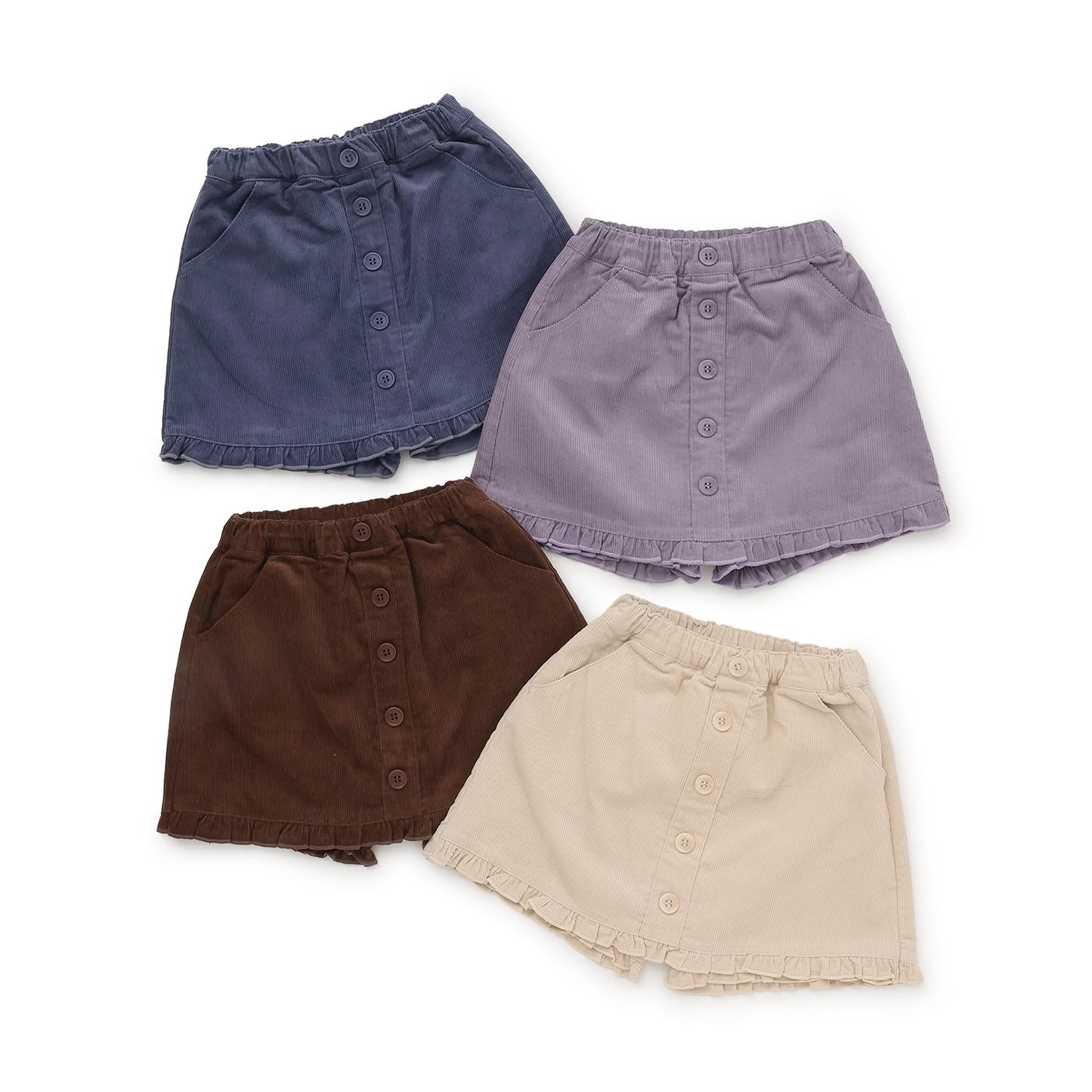 日本童裝 Ly# mine 荷葉邊燈芯絨裙褲 100-140cm 女童款 秋季 PANTS