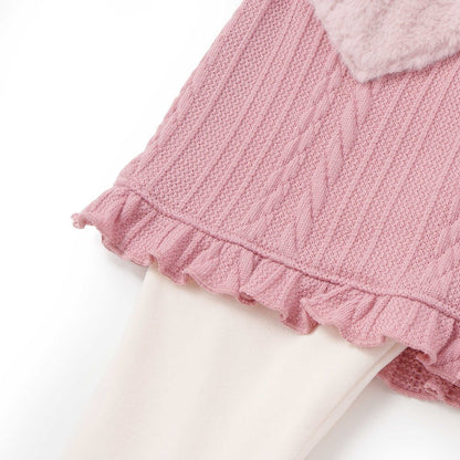 日本童裝  SLAP SLIP 假兩件毛毛口袋裙連褲 80-120cm 女童款 冬季  SKIRTS PANTS