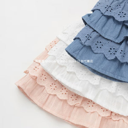 Japanese children's clothing pe#main lace ruffle skirt 80-130cm girls summer SKIRTS 