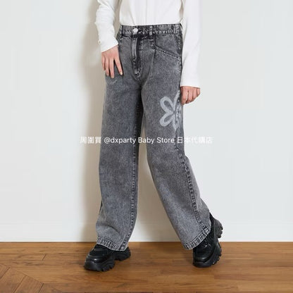Lovetoxic Japanese children's clothing dark pattern jeans 140-170cm girls summer PANTS 