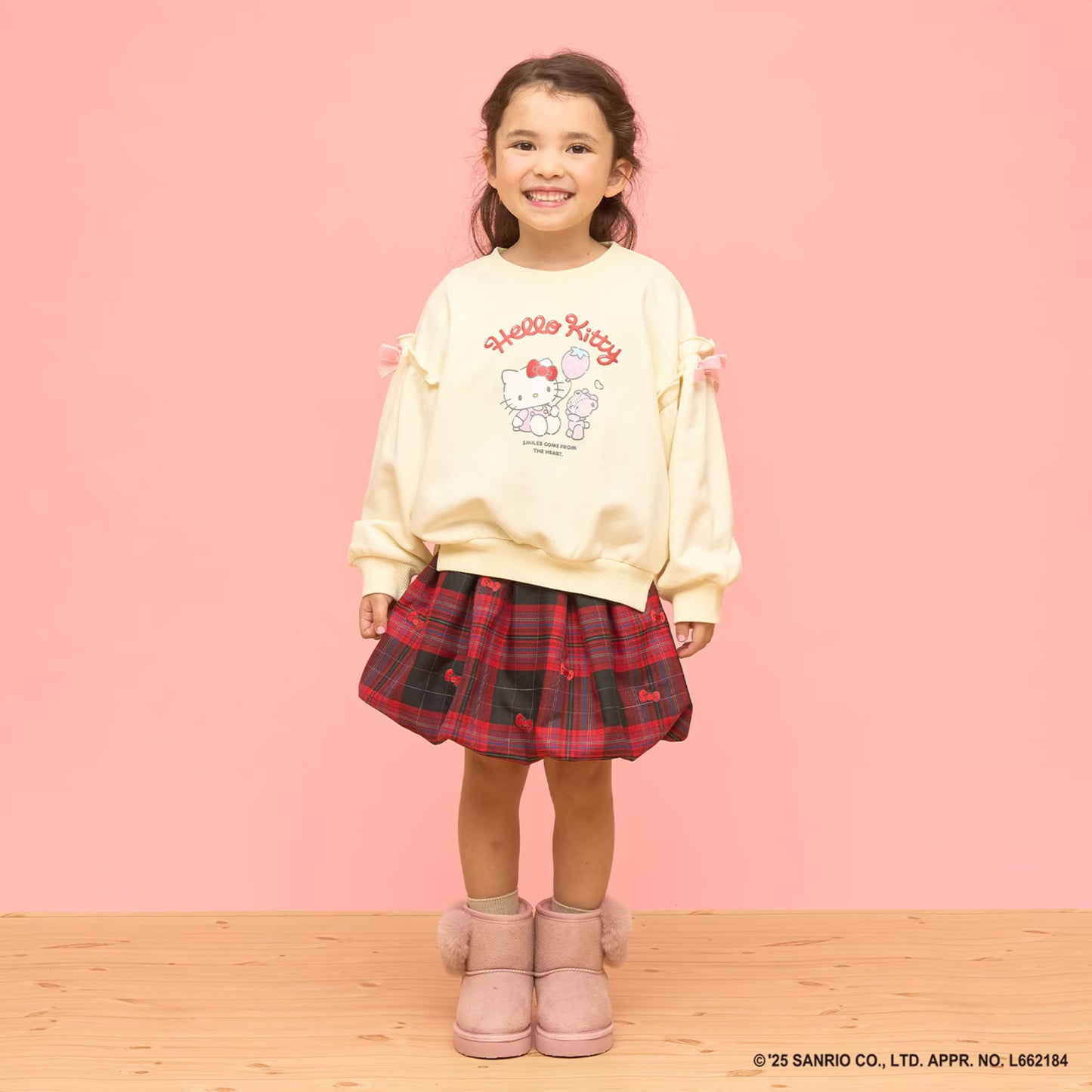 日本童裝 Ly# mine x Sanrio 速乾系列  Hello Kitty印花衛衣 100-140cm 女童款 冬季 TOPS