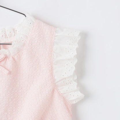 日本童裝 pe#main 蕾絲邊無袖襯衫 80-130cm 女童款 夏季 TOPS