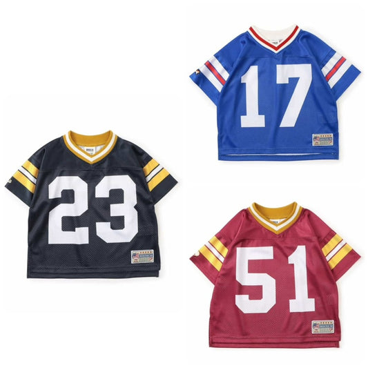 Japanese children's clothing BREEZE mesh numbered sports top 90-140cm boys/girls summer TOPS 