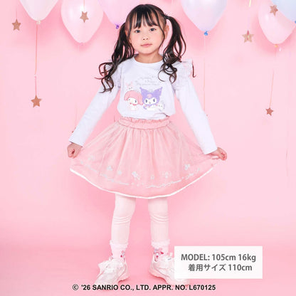 日本童裝 Slap Slip x Sanrio 肩部刺繡荷葉邊長袖上衣 80-130cm 女童款 秋季 TOPS 其他品牌童裝
