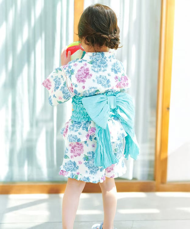 日本童裝 aF#a325 日本甚平 日本和服 90-130cm 女童款 夏季 TOPS PANTS 日本夏祭慶典特輯
