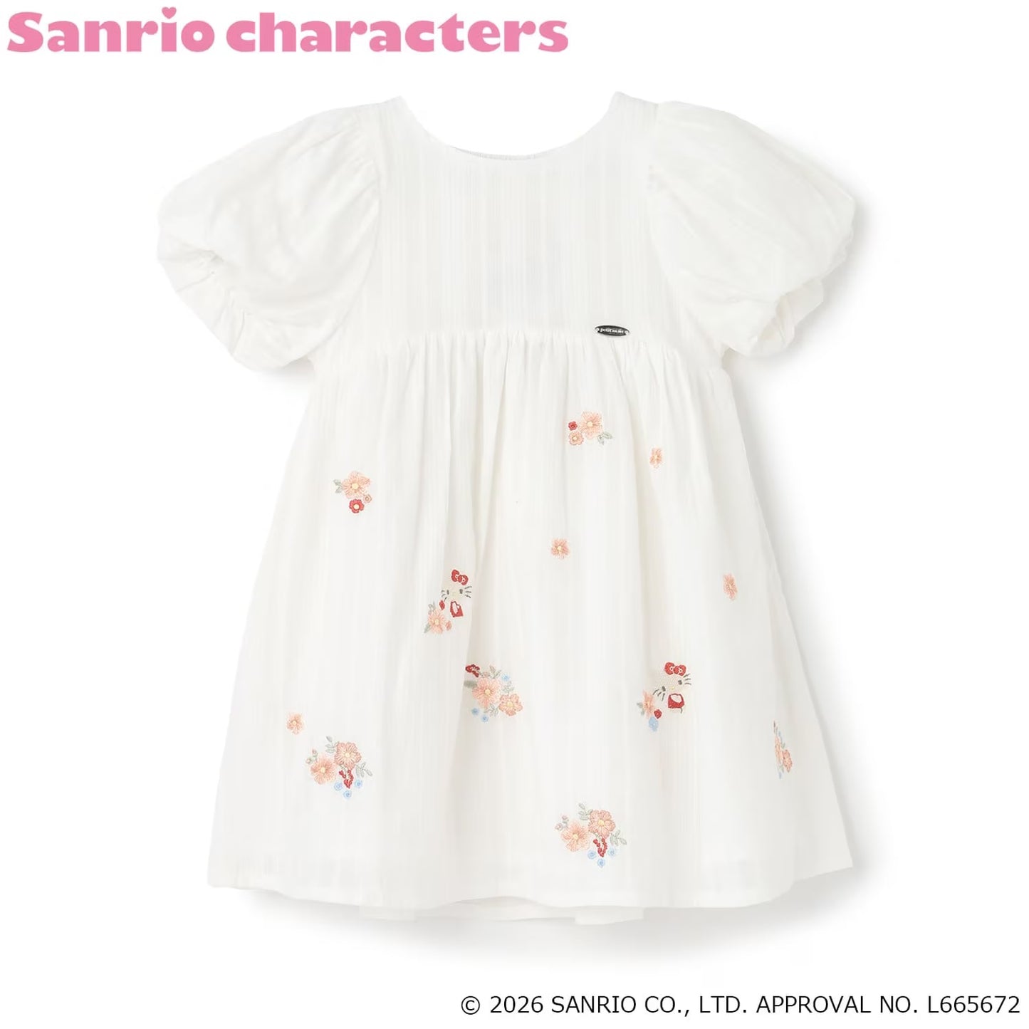 日本童裝 pe#main x 【Sanrio】刺繡圖案連身裙 90-130cm 女童款 夏季 DRESSES
